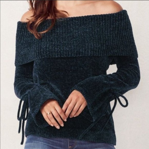 LC Lauren Conrad Navy Blue Chenille Knit Sweater - Picture 3 of 11